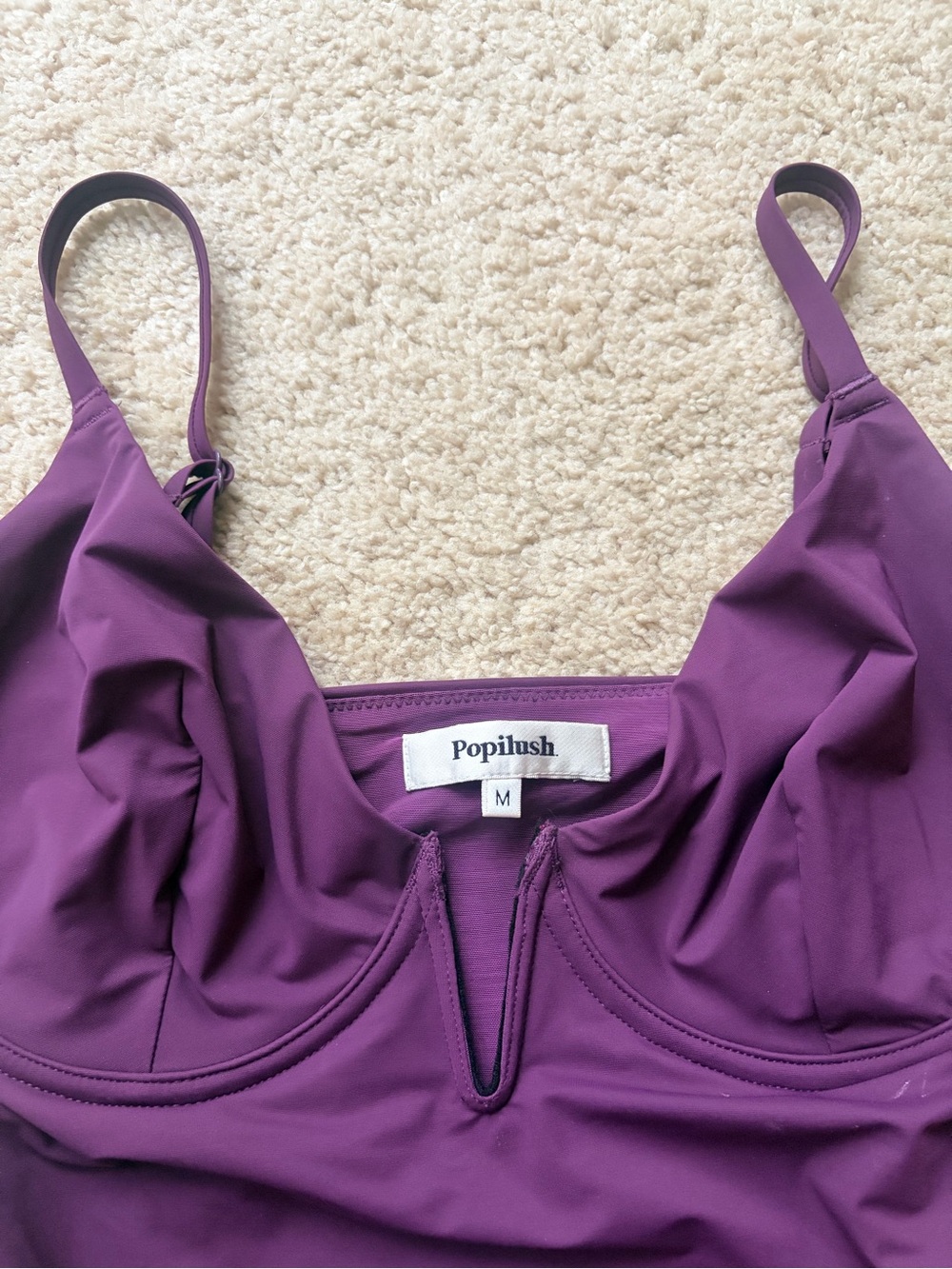 Popilush Purple Underwire One-Piece Swimsuit - Picture 2 of 3